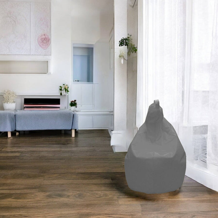 Pouf a sacco Angillina, colore grigio, Misure 80 x 120 x 80 cm