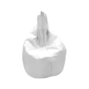 Pouf a sacco Angillina, colore bianco, Misure 80 x 120 x 80 cm