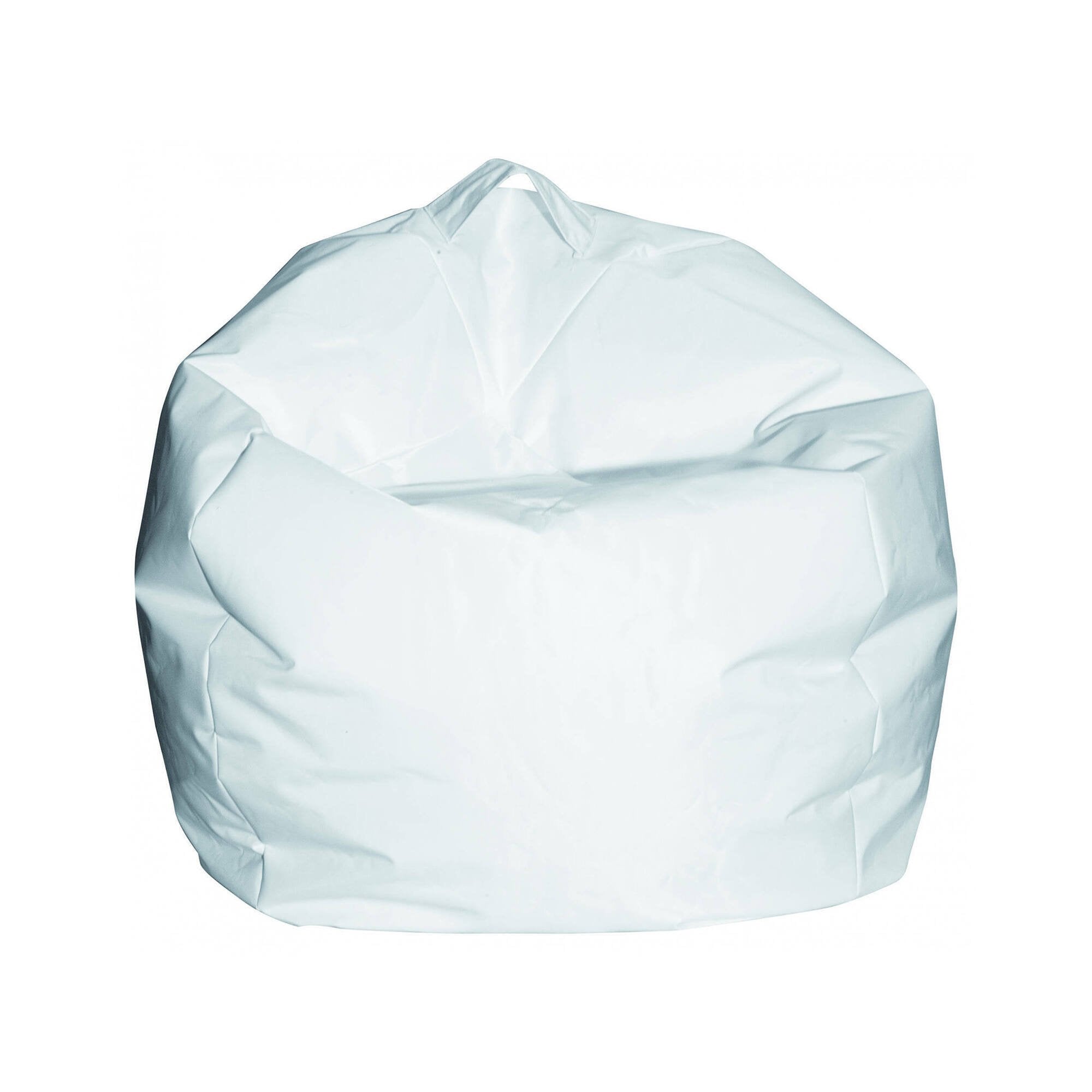 Pouf a sacco Ascia, colore bianco, Misure 65 x 50 x 65 cm