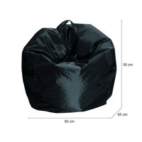 Pouf a sacco Ascia, colore nero, Misure 65 x 50 x 65 cm
