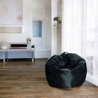 Pouf a sacco Ascia, colore nero, Misure 65 x 50 x 65 cm