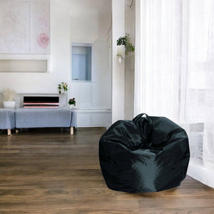 Pouf a sacco Ascia, colore nero, Misure 65 x 50 x 65 cm