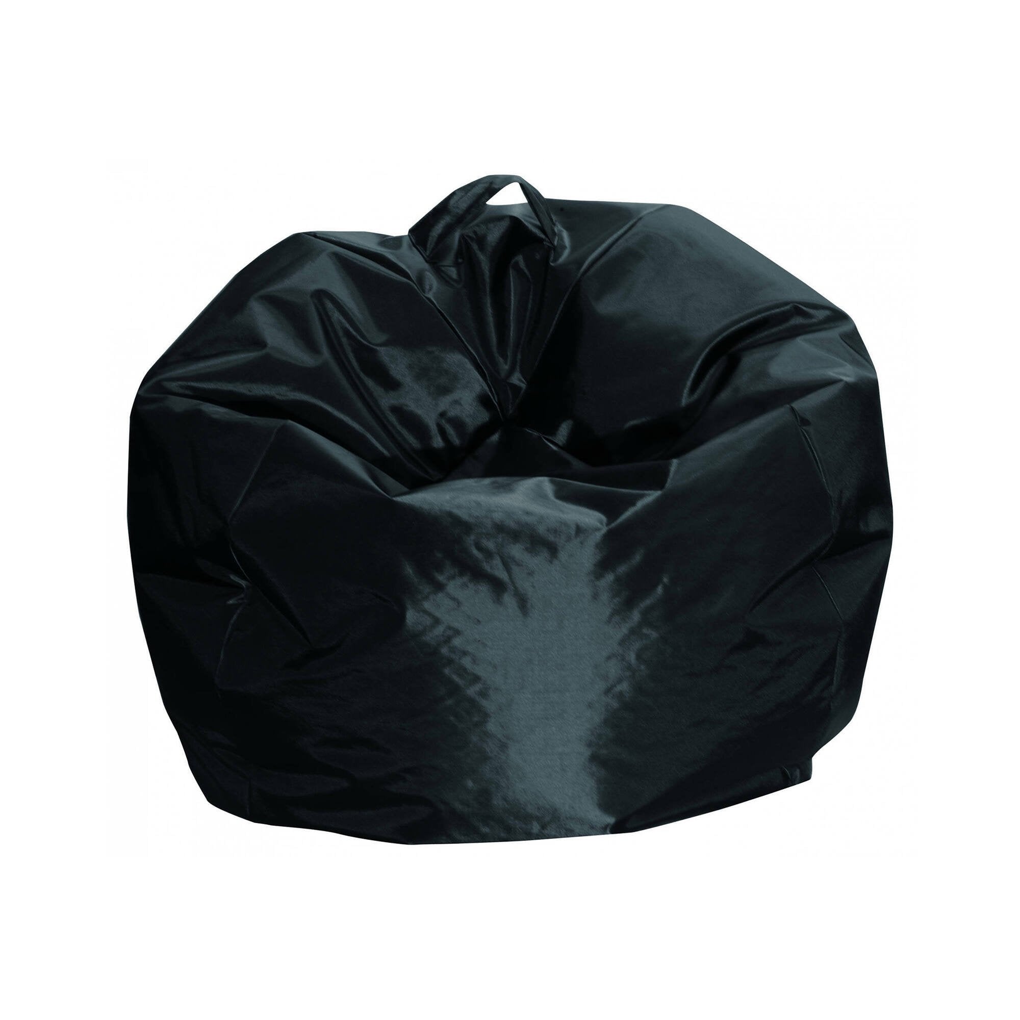Pouf a sacco Ascia, colore nero, Misure 65 x 50 x 65 cm