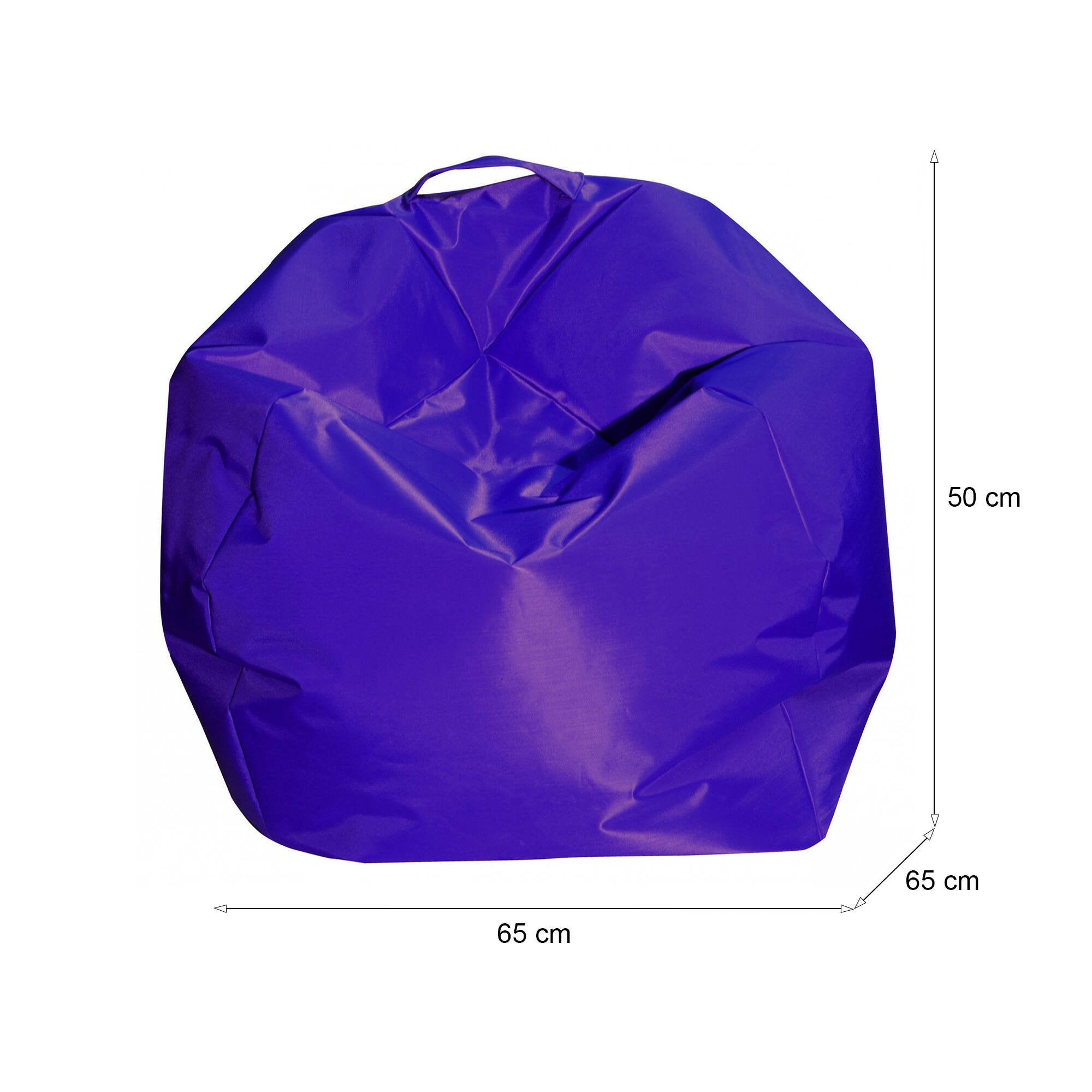 Pouf a sacco Ascia, colore viola, Misure 65 x 50 x 65 cm