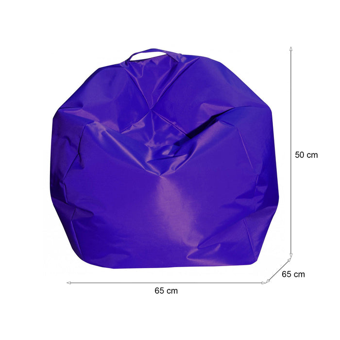 Pouf a sacco Ascia, colore viola, Misure 65 x 50 x 65 cm