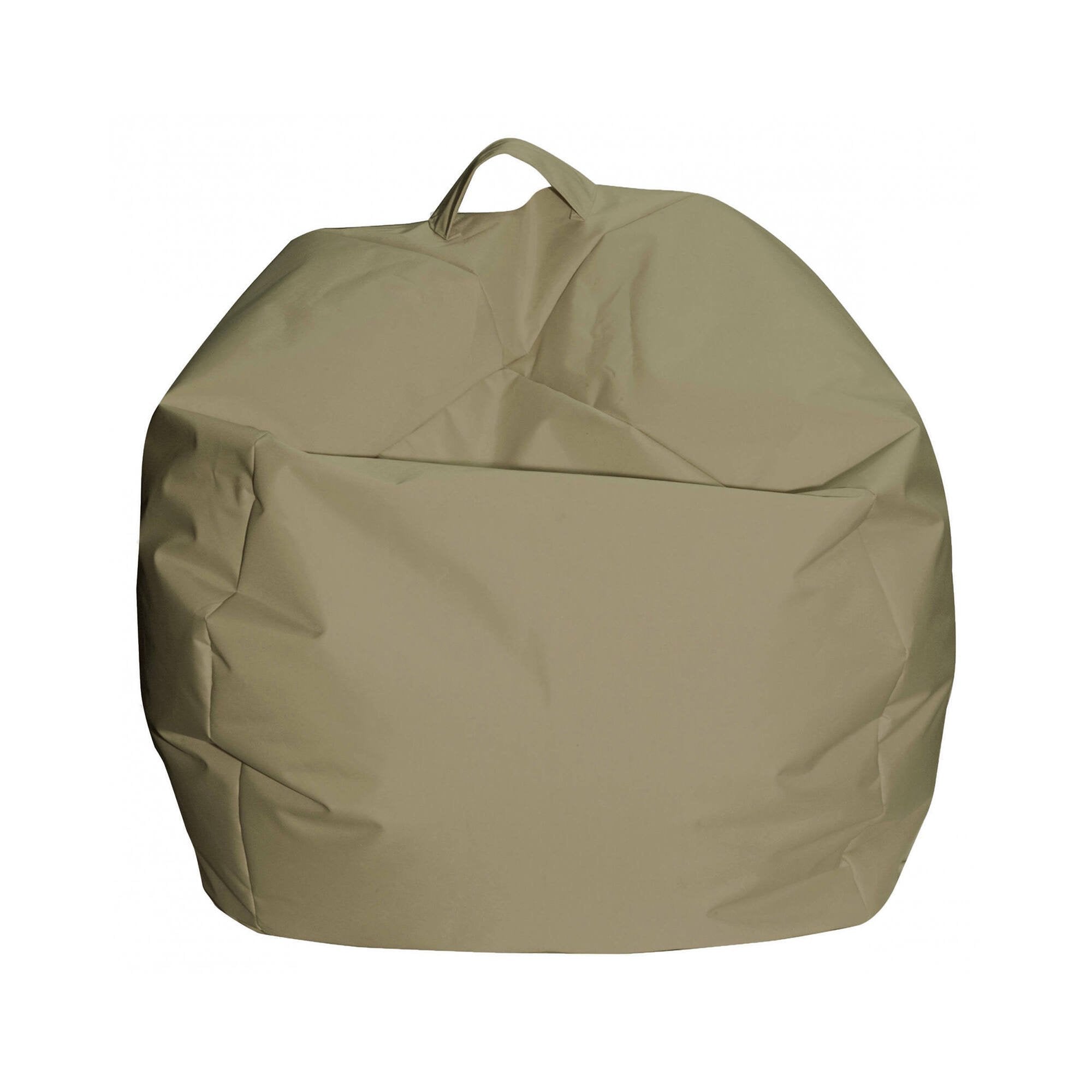 Pouf a sacco Ascia, colore beige, Misure 65 x 50 x 65 cm