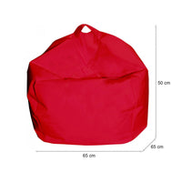 Pouf a sacco Ascia, colore rosso, Misure 65 x 50 x 65 cm