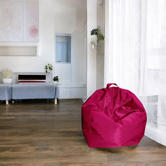 Pouf a sacco Ascia, colore fucsia, Misure 65 x 50 x 65 cm