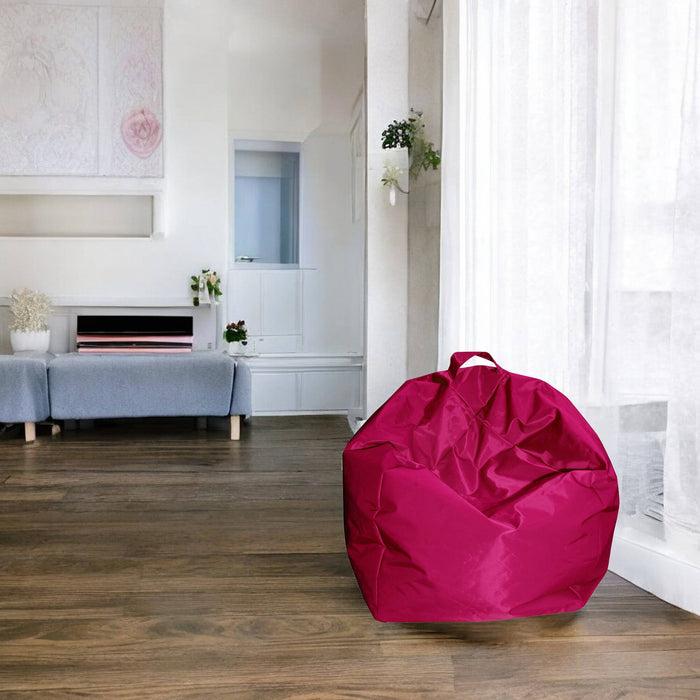 Pouf a sacco Ascia, colore fucsia, Misure 65 x 50 x 65 cm