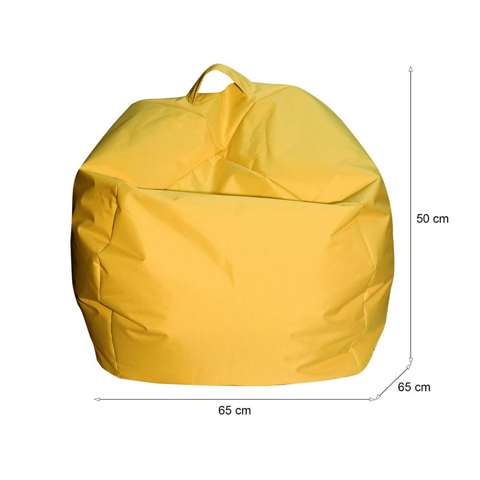 Pouf a sacco Ascia, colore giallo, Misure 65 x 50 x 65 cm