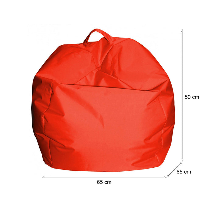 Pouf a sacco Ascia, colore arancione, Misure 65 x 50 x 65 cm