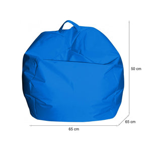 Pouf a sacco Ascia, colore blu, Misure 65 x 50 x 65 cm