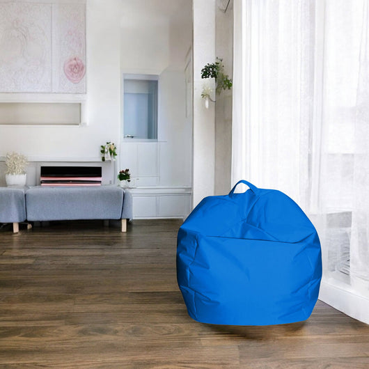 Pouf a sacco Ascia, colore blu, Misure 65 x 50 x 65 cm
