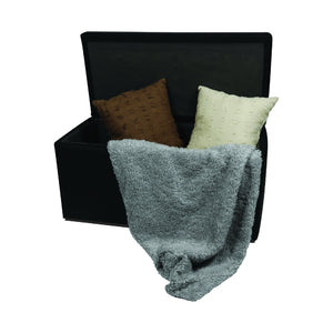 Pouf contenitore in Felicita, colore nero, Misure 90 x 45 x 45 cm