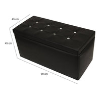Pouf contenitore in Felicita, colore nero, Misure 90 x 45 x 45 cm