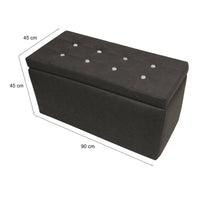 Pouf contenitore in Felicita, colore grigio, Misure 90 x 45 x 45 cm