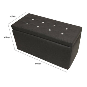 Pouf contenitore in Felicita, colore grigio, Misure 90 x 45 x 45 cm