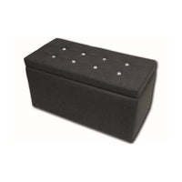 Pouf contenitore in Felicita, colore grigio, Misure 90 x 45 x 45 cm