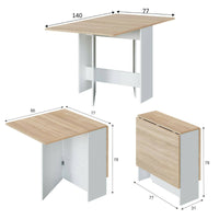 Tavolo allungabile Arid, Tavolo da pranzo pieghevole con piano abbattibile, Tavolo ausiliario richiudibile, cm 77x31h78, Bianco e Rovere