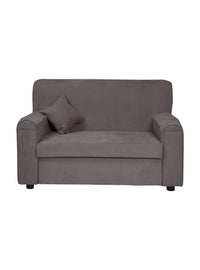 Divano fisso Andreia, Sofa da soggiorno moderno a 2 posti in tessuto , con braccioli e 2 cuscini inclusi, Made in Italy, Cm 125x73h85, Grigio