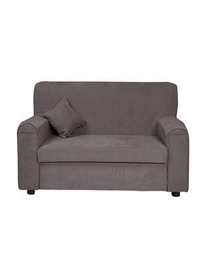 Divano fisso Andreia, Sofa da soggiorno moderno a 2 posti in tessuto , con braccioli e 2 cuscini inclusi, Made in Italy, Cm 125x73h85, Grigio