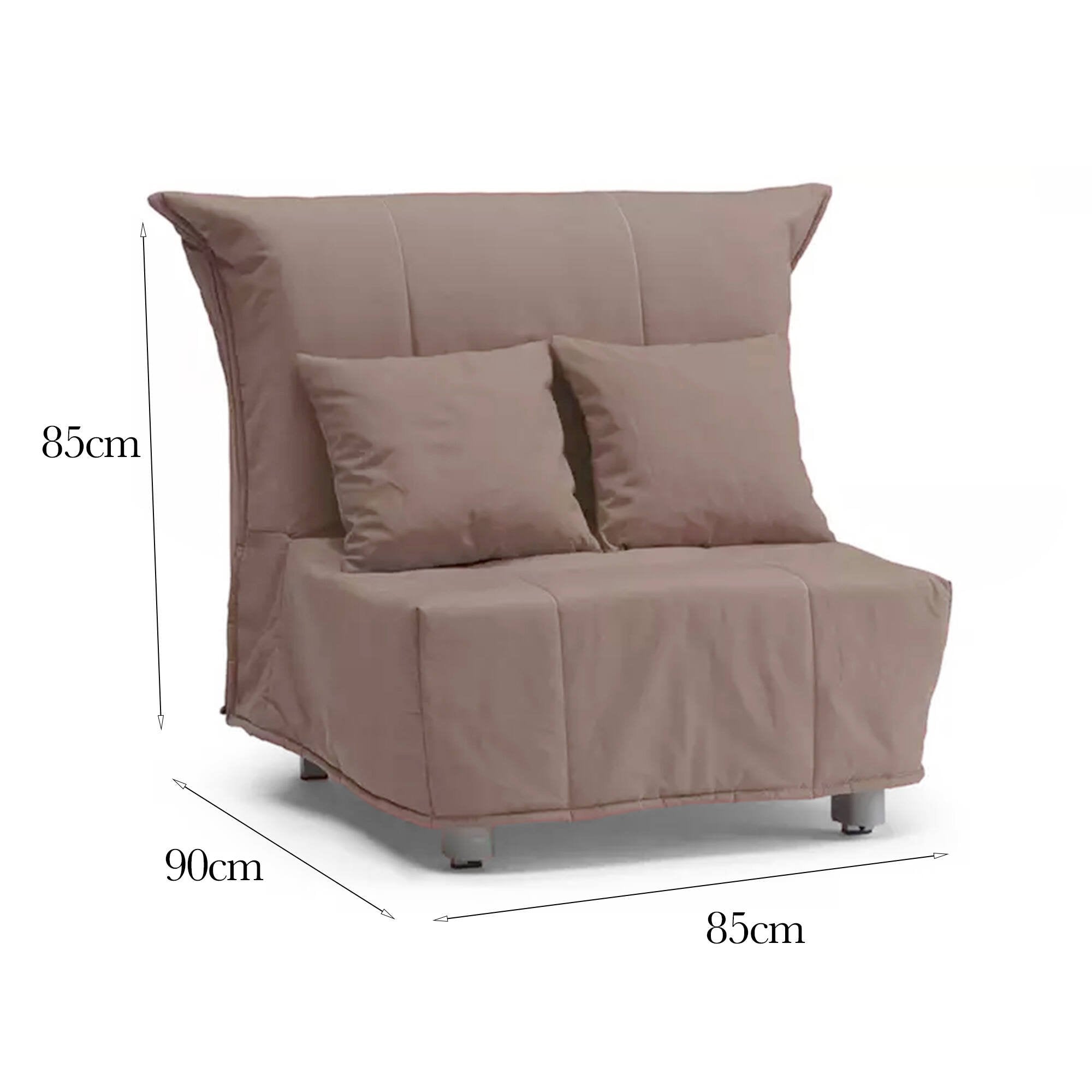 Poltroncina Andreou, Poltrona Sfoderabile Made in Italy, 85x90x85h cm Grigio Tortora