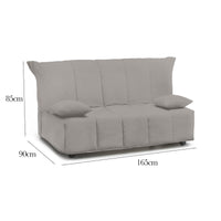 Divano Letto Antal, Divano a 3 posti, Made in Italy, SofÒ  Soggiorno con apertura a carrello con apertura a carrello, in tessuto imbottito, con cuscini inclusi, cm 165x90h85, colore Grigio