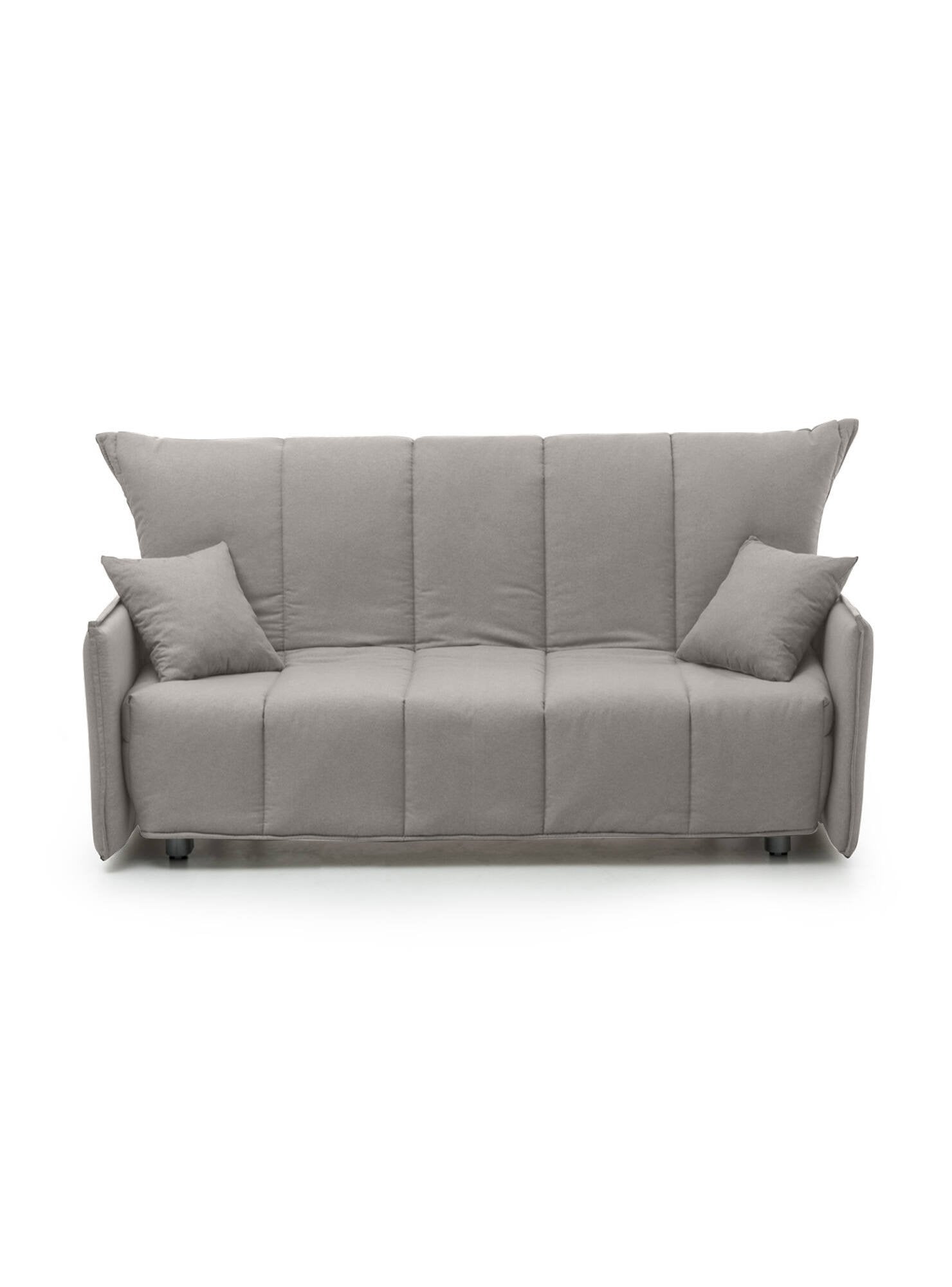 Divano Letto Ardis, Divano a 3 posti, Made in Italy, SofÒ  Soggiorno con apertura a carrello con apertura a carrello, in tessuto imbottito, con Braccioli standard, cm 190x90h85, colore Grigio