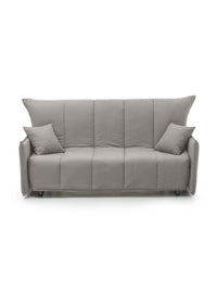 Divano Letto Ardis, Divano a 3 posti, Made in Italy, SofÒ  Soggiorno con apertura a carrello con apertura a carrello, in tessuto imbottito, con Braccioli standard, cm 190x90h85, colore Grigio