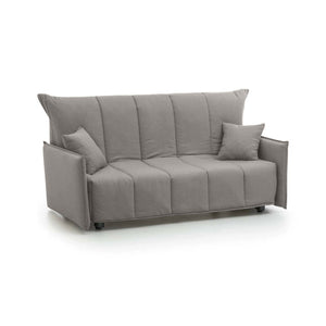 Divano Letto Ardis, Divano a 3 posti, Made in Italy, SofÒ  Soggiorno con apertura a carrello con apertura a carrello, in tessuto imbottito, con Braccioli standard, cm 190x90h85, colore Grigio