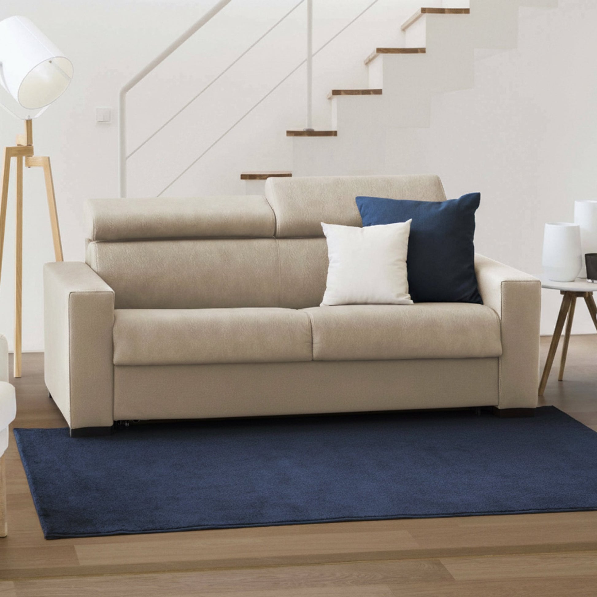 Annalara, Divano Letto 2 Posti Sfoderabile Made in Italy, 180x95 cm Beige