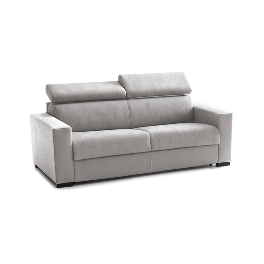Divano Letto Annalara, Divano a 2 posti, Made in Italy, SofÒ  Soggiorno con apertura girevole, con poggiatesta regolabili e Braccioli standard, cm 180x95h85, Grigio
