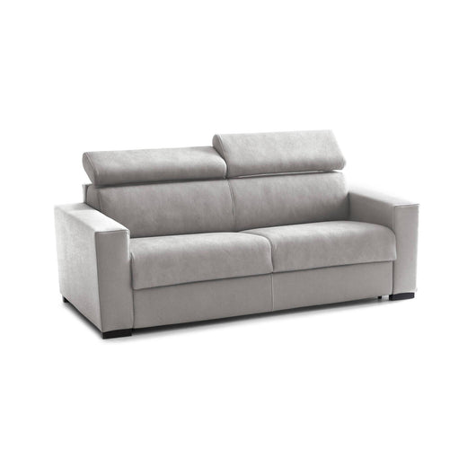 Divano Letto Amalfi, Divano a 2 posti Large, Made in Italy, SofÒ  Soggiorno con apertura girevole, con poggiatesta regolabili e Braccioli standard, cm 200x95h85, Grigio