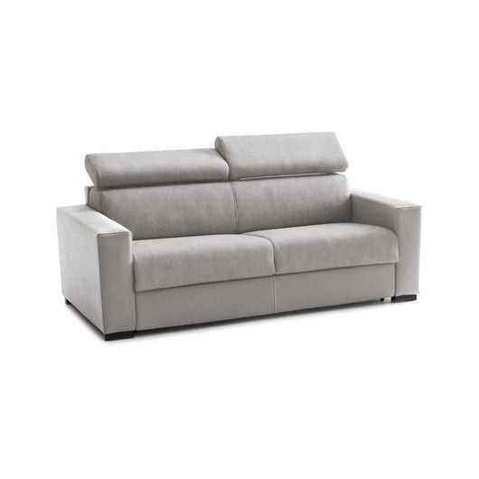 Divano Letto Action, Divano a 3 posti, Made in Italy, SofÒ  Soggiorno con apertura girevole, con poggiatesta regolabili e Braccioli standard, cm 220x95h85, Grigio