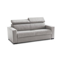 Divano Letto Aieie, Divano a 2 posti Large, Made in Italy, SofÒ  Soggiorno con apertura girevole, con poggiatesta regolabili e Braccioli slim, cm 180x95h85, Grigio