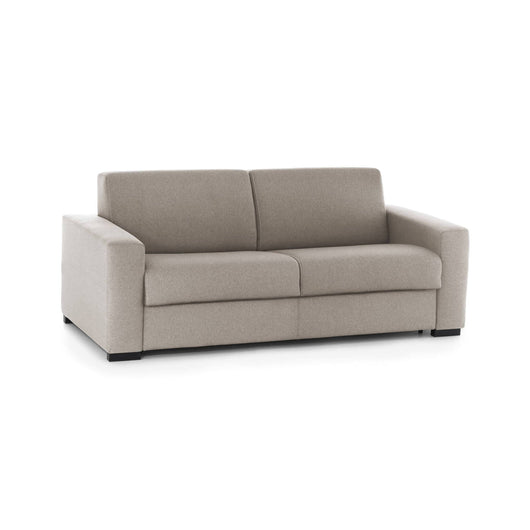 Divano Letto Estia, Divano a 3 posti, Made in Italy, SofÒ  Soggiorno con apertura girevole, in tessuto imbottito, con Braccioli standard, cm 220x95h90, Tortora