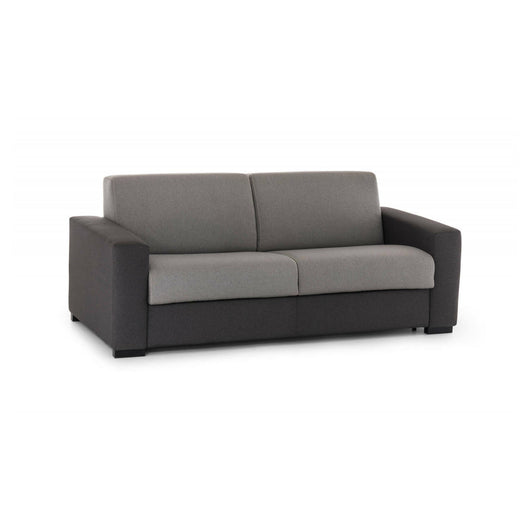 Divano Letto Asimi, Divano a 2 posti, Made in Italy, SofÒ  Soggiorno con apertura girevole, in tessuto imbottito, con Braccioli standard, cm 180x95h90, Grigio e Antracite