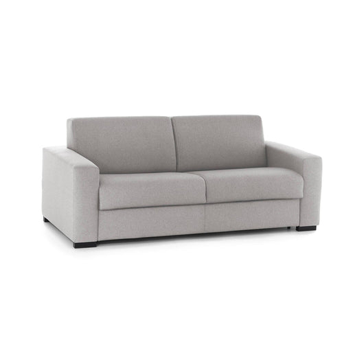 Divano Letto Alcatraz, Divano a 2 posti, Made in Italy, SofÒ  Soggiorno con apertura girevole, in tessuto imbottito, con Braccioli slim, cm 160x95h90, Grigio