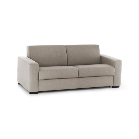 Divano Letto Akito, Divano a 2 posti Large, Made in Italy, SofÒ  Soggiorno con apertura girevole, in tessuto imbottito, con Braccioli slim, cm 180x95h90, Tortora