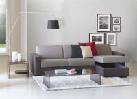 Divano Letto Allegria, Divano ad angolo, Made in Italy, SofÒ  con apertura girevole, con Penisola contenitore reversibile, con Braccioli slim, cm 260x95h90, Grigio e Antracite