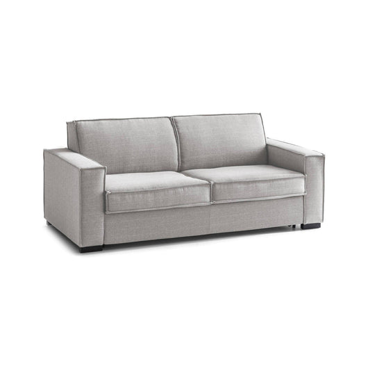 Divano Letto Adalberto, Divano a 3 posti, Made in Italy, SofÒ  Soggiorno con apertura girevole, in tessuto imbottito, con Braccioli slim, cm 200x95h90, Grigio
