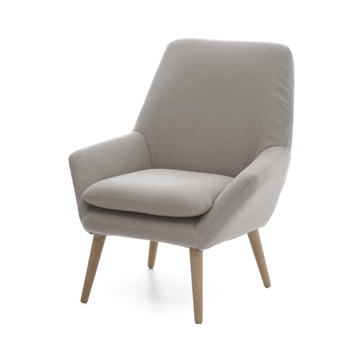 Poltrona Anido, Poltrona di design da salotto, 100% Made in Italy, Poltroncina relax in tessuto imbottito, cm 80x70h95, Grigio