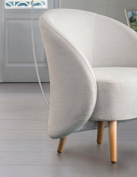 Poltrona Alla, Poltrona di design da salotto, 100% Made in Italy, Poltroncina relax in tessuto imbottito, cm 70x60h80, Grigio