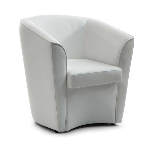 Poltrona Artello, Poltrona da salotto, 100% Made in Italy, Poltroncina relax in ecopelle, cm 70x60h74, Bianco