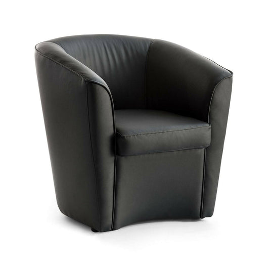 Poltrona Artello, Poltrona da salotto, 100% Made in Italy, Poltroncina relax in ecopelle, cm 70x60h74, Nero