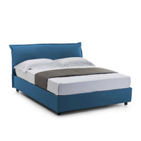 Letto matrimoniale Andyymion, Letto contenitore sfoderabile con testiera e giroLetto contenitore imbottiti, Made in Italy, adatto per materasso 160x190 cm, Blu