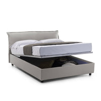 Letto matrimoniale Andyymion, Letto contenitore sfoderabile con testiera e giroLetto contenitore imbottiti, Made in Italy, adatto per materasso 160x190 cm, Grigio