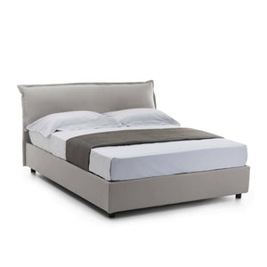 Letto matrimoniale Apaia, Letto contenitore sfoderabile con testiera e giroLetto contenitore imbottiti, Made in Italy, adatto per materasso 160x200 cm, Grigio