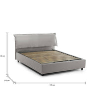 Letto matrimoniale Apaia, Letto contenitore sfoderabile con testiera e giroLetto contenitore imbottiti, Made in Italy, adatto per materasso 160x200 cm, Grigio
