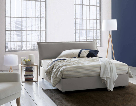 Letto matrimoniale Apaia, Letto contenitore sfoderabile con testiera e giroLetto contenitore imbottiti, Made in Italy, adatto per materasso 160x200 cm, Grigio